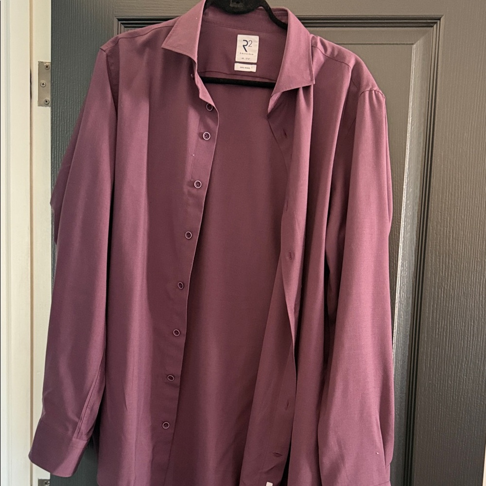 R2 Men's Rich Plum Dress Shirt